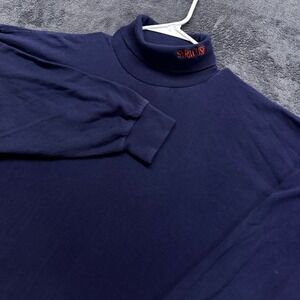 Vintage Syracuse Turtleneck Shirt Savvy Mens XL Navy Blue Long Sleeve Cotton